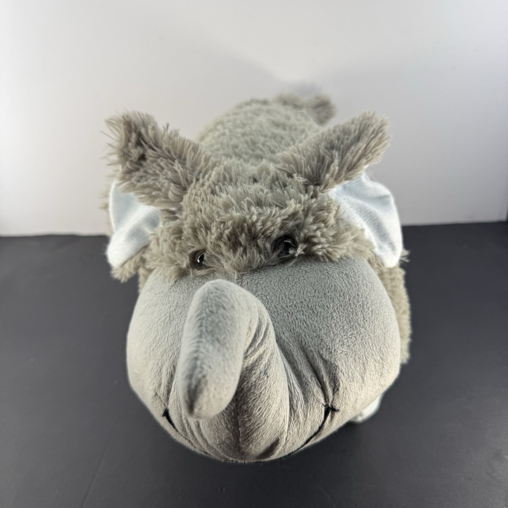 Pillow Pets Nutty elephant plush stuffed animal 20" Gray blue soft foldable